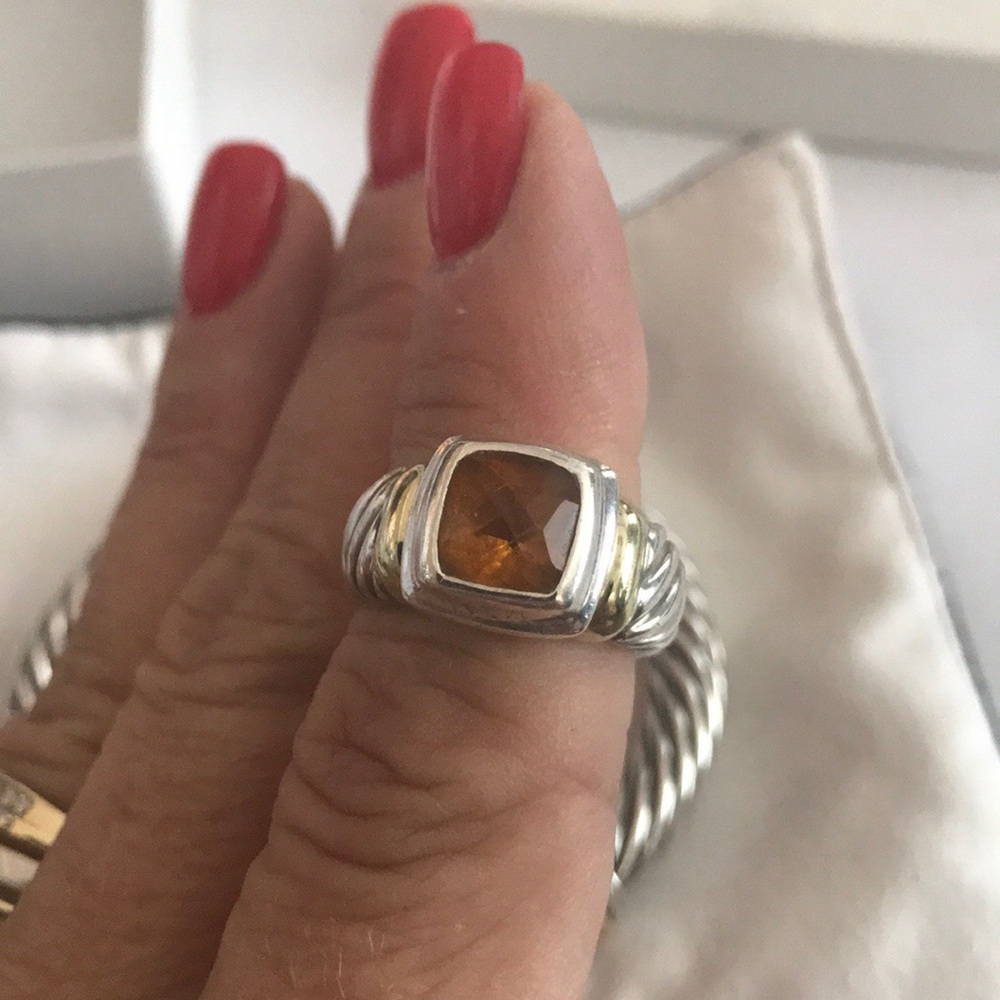 David Yurman Size 6 Citrine small Noblesse ring.